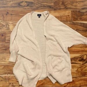 American Eagle Outfitters Cream Open-Front Knit Cardigan